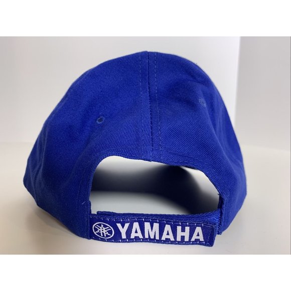 Authentic Yamaha Motorsports Mens Classic Racing White Logo on Blue Baseball Hat - Picture 5 of 7